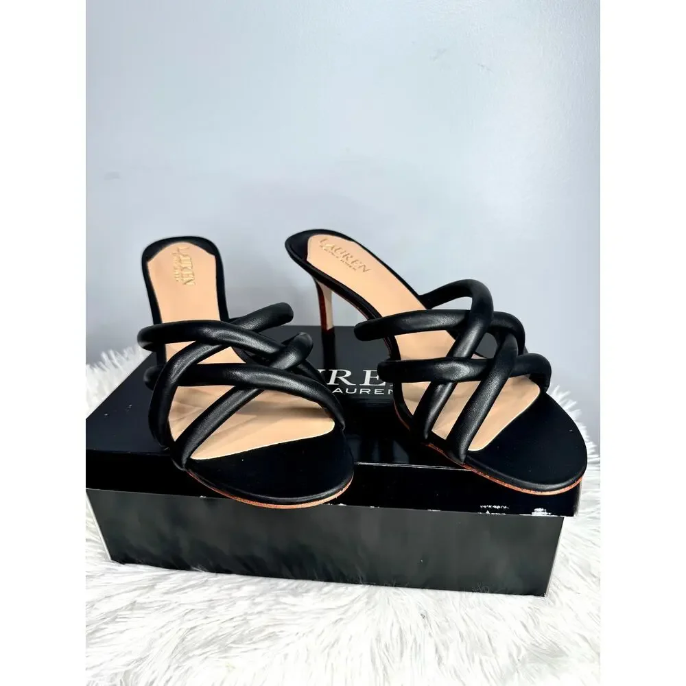 LAUREN RALPH LAUREN Liliana Sandals Black Size 9.5 NEW - Picture 4 of 9